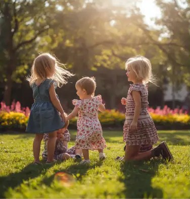 Children playing together outdoors